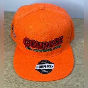 Courage the‎ Cowardly Dog Snapback Hat Orange Embroidered Character Nostalgia Co